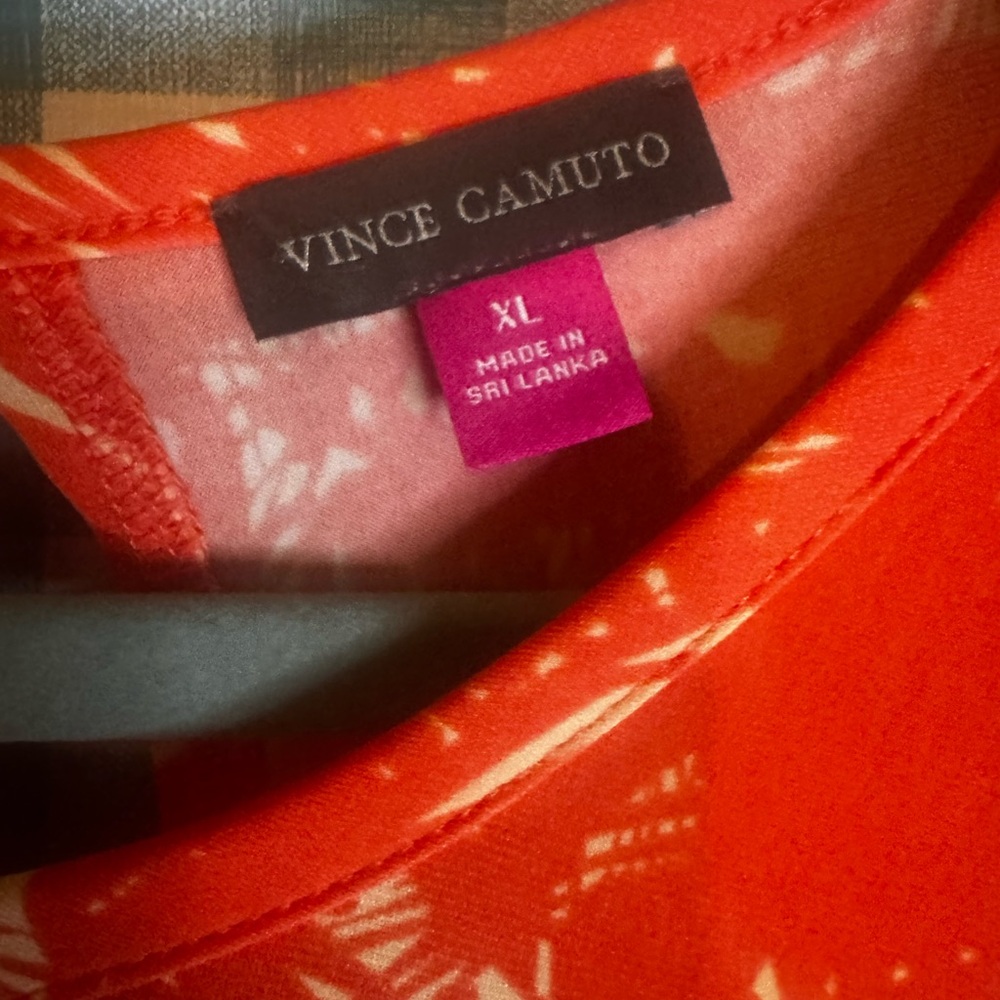 Vince Camuto Orange and Cream Dress - Picture 3 of 4